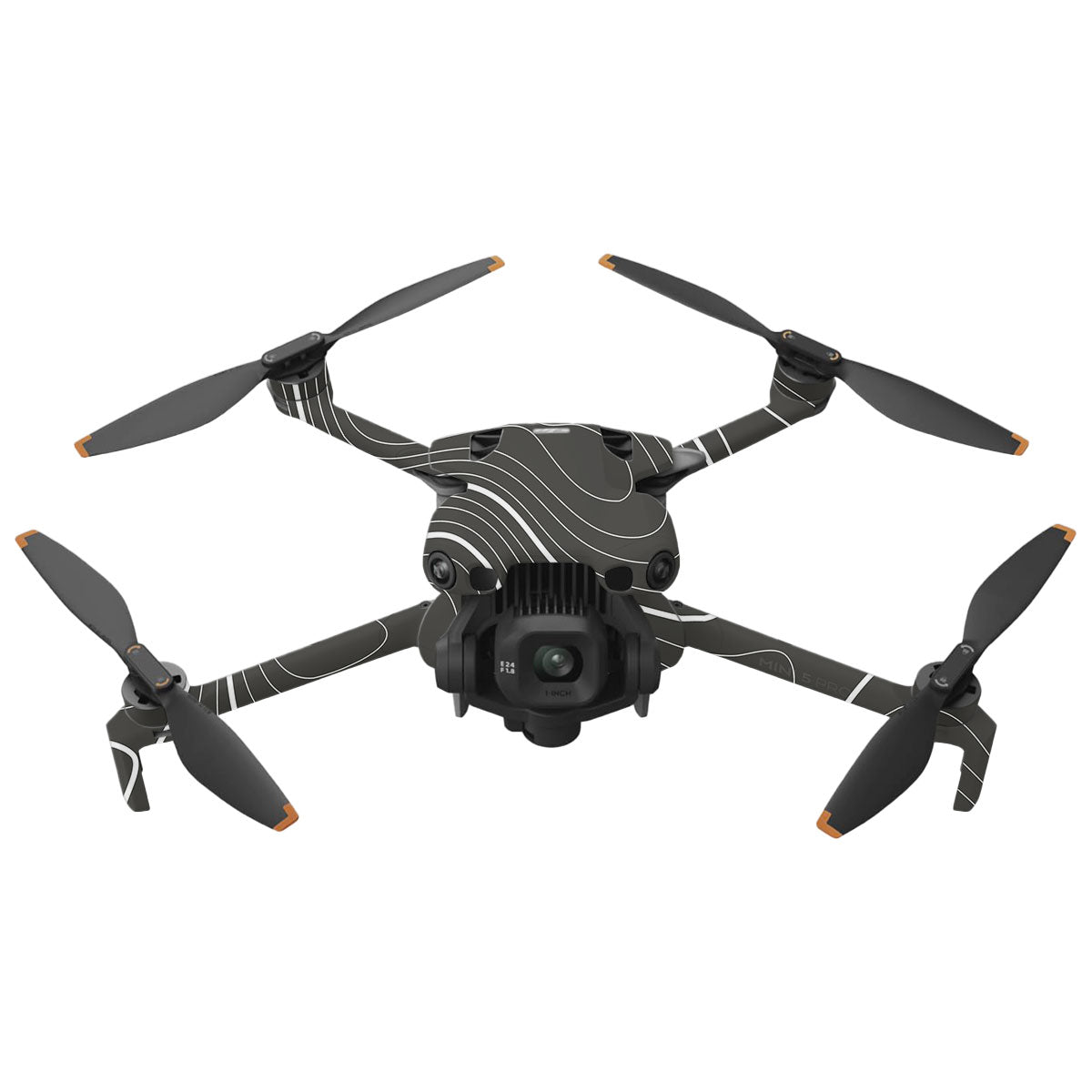 Grayscale Topographic Lines DJI Mini 5 Pro Drone Skin