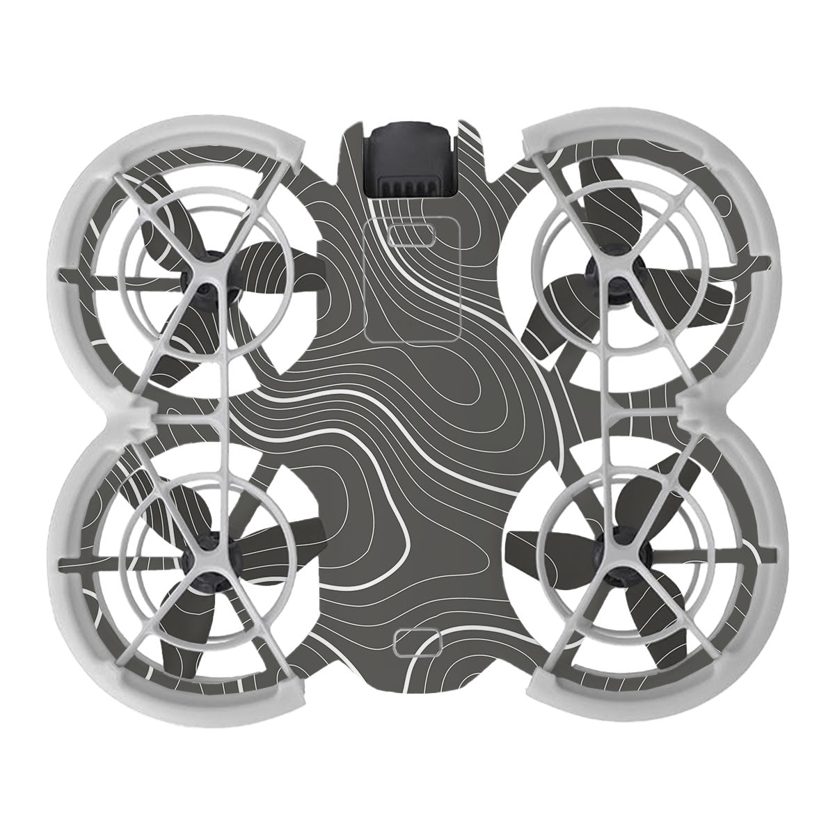 Grayscale Topographic Lines DJI Neo Drone Skin