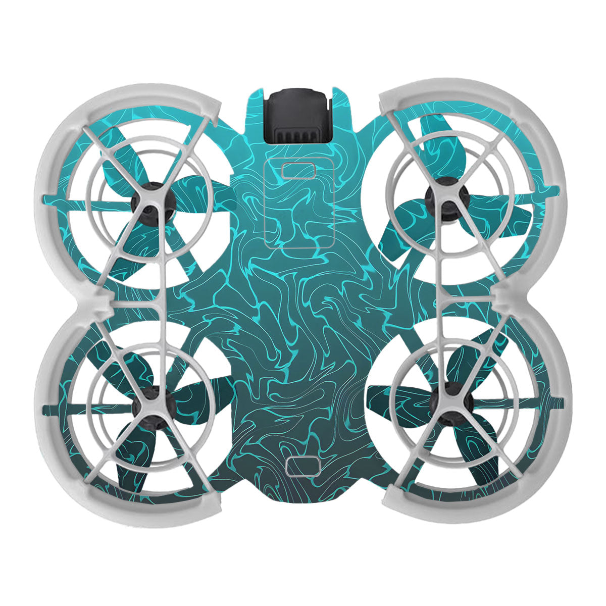 Cyan Blue to Black Gradient DJI Neo Drone Skin