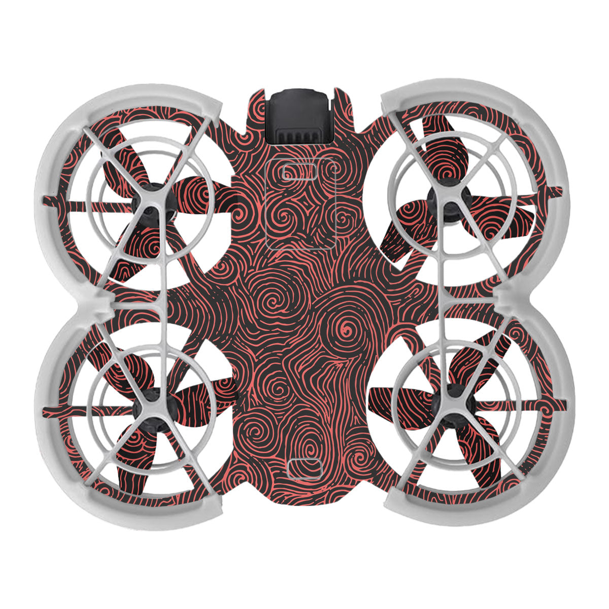 Red Spirals DJI Neo Drone Skin