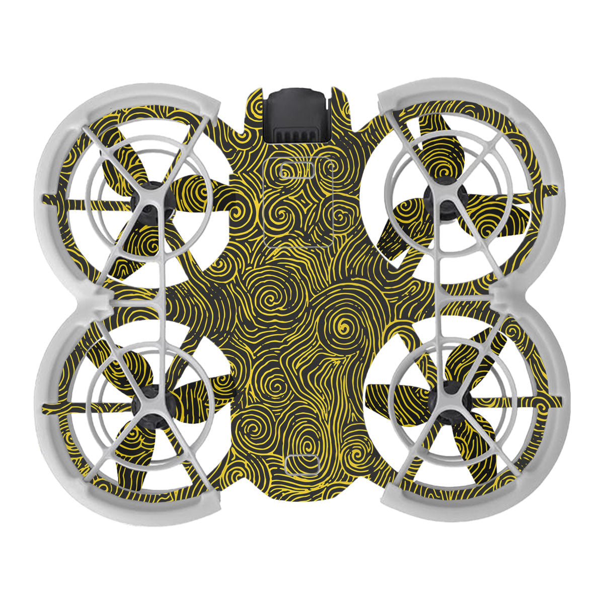 Yellow Spirals DJI Neo Drone Skin
