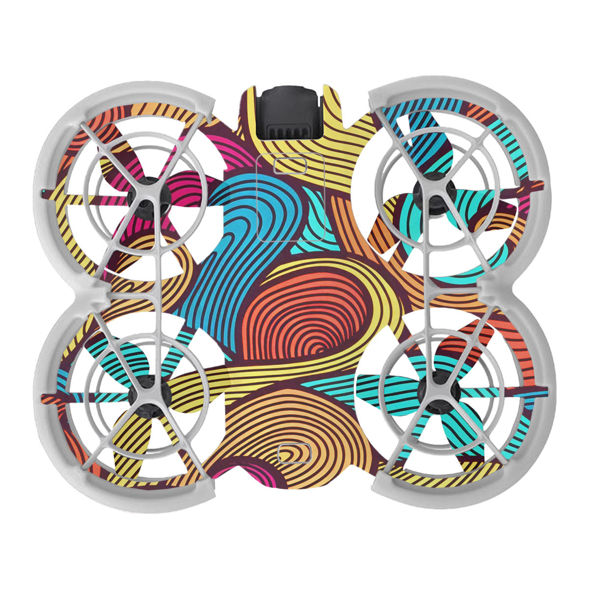 Retro Colorful Doodle Art Pattern DJI Neo Drone Skin