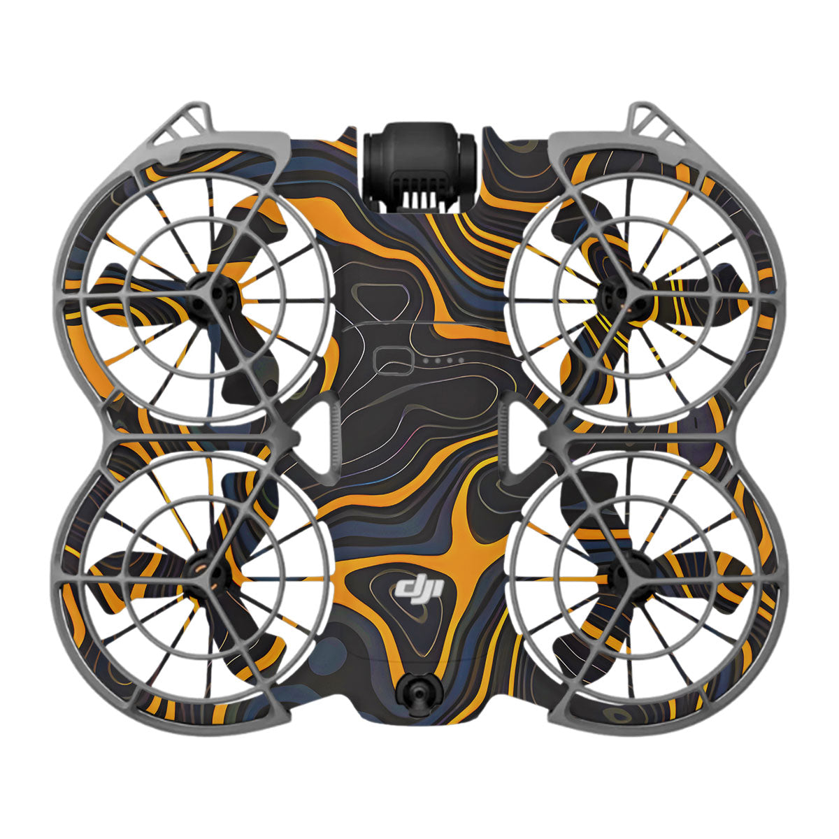 Amber Topographic Waves DJI Neo 2 Drone Skin