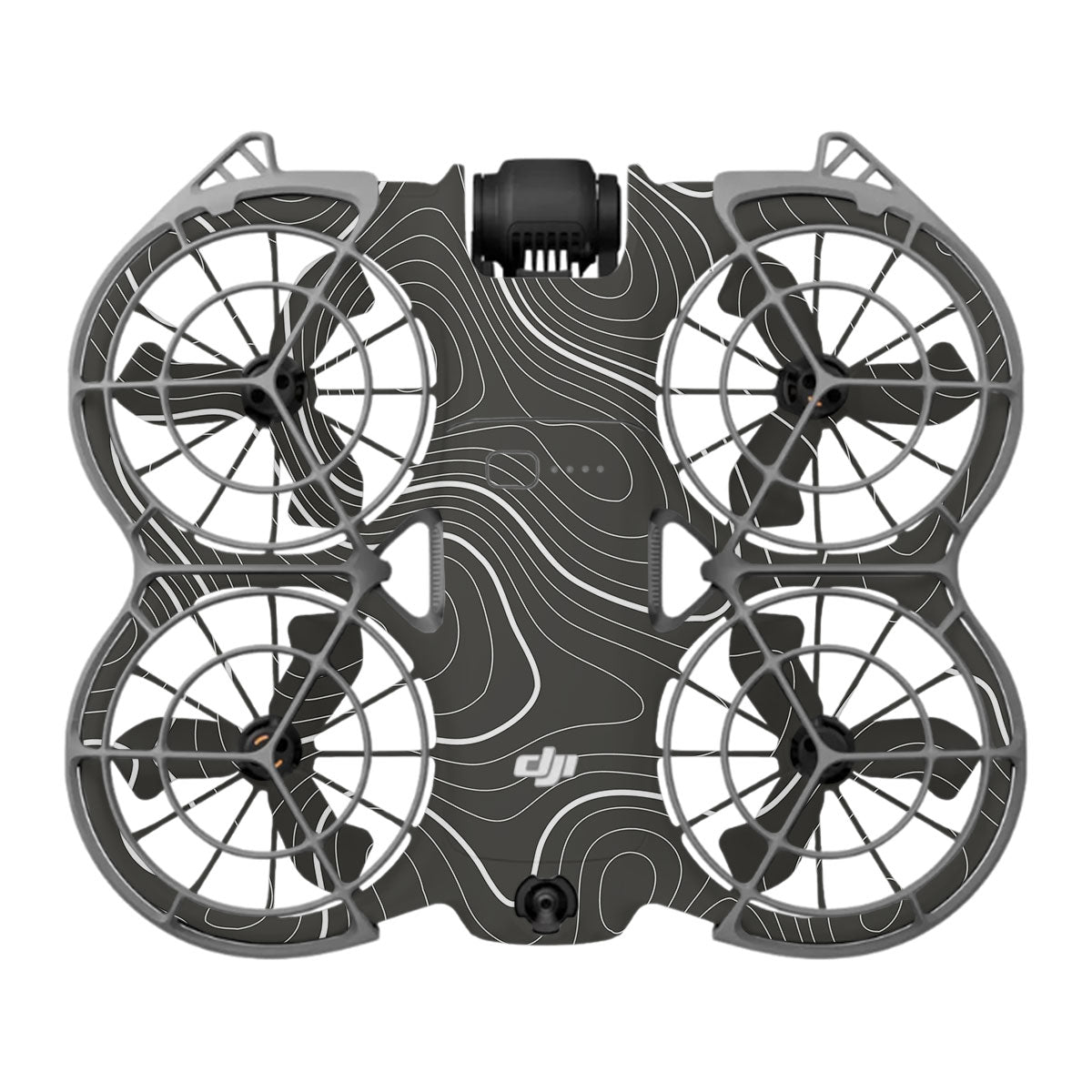 Grayscale Topographic Lines DJI Neo 2 Drone Skin