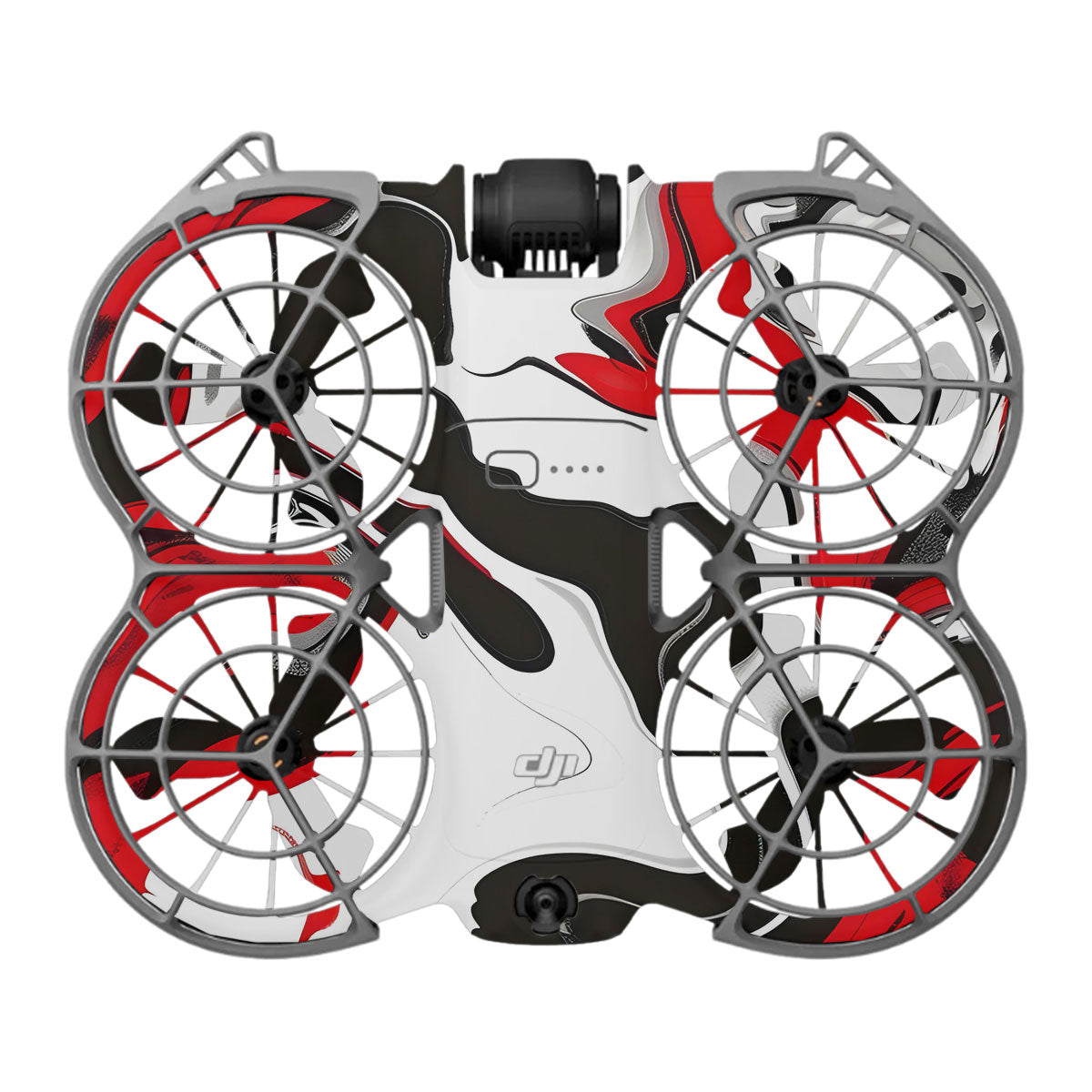 Scarlet and White Motion DJI Neo 2 Drone Skin
