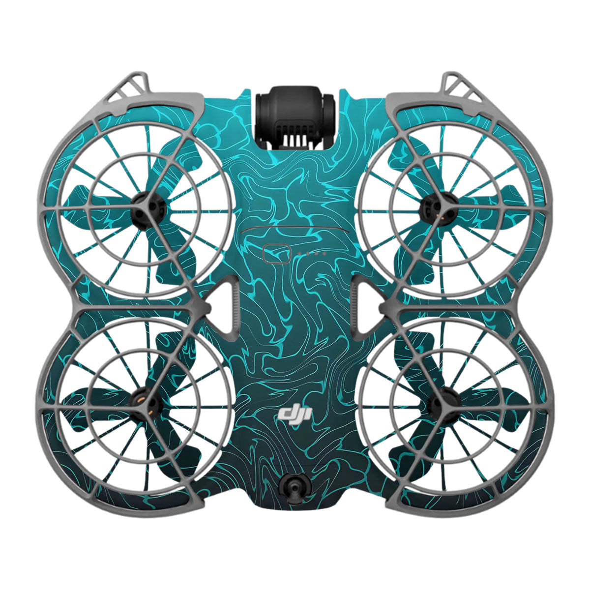 Cyan Blue to Black Gradient DJI Neo 2 Drone Skin