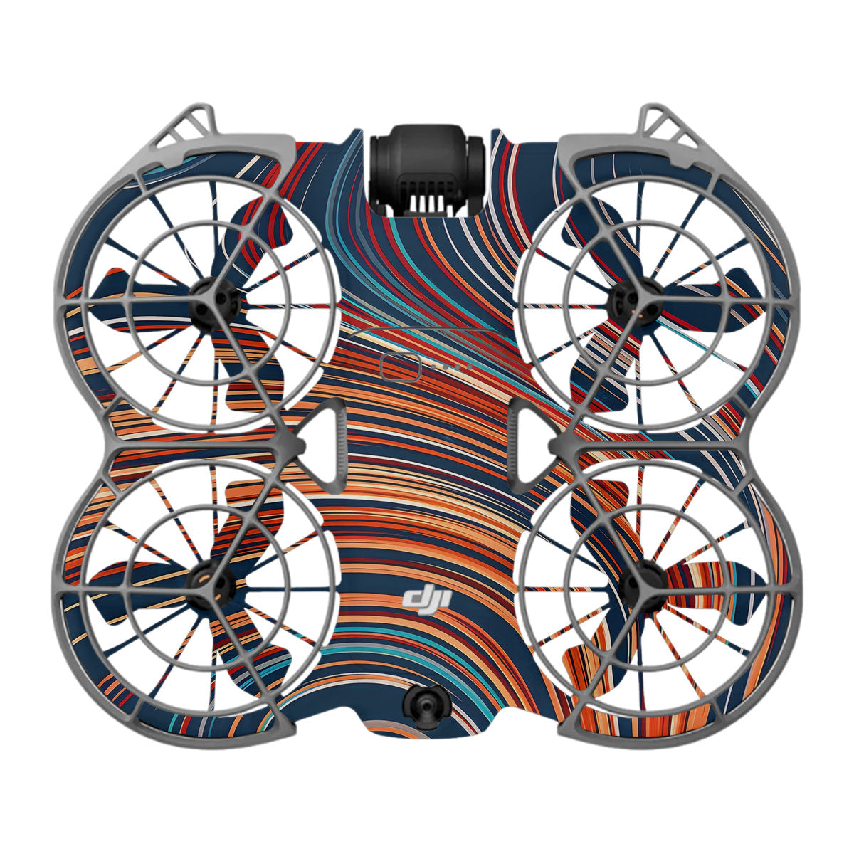 Retro Abstract Striped Swirl DJI Neo 2 Drone Skin
