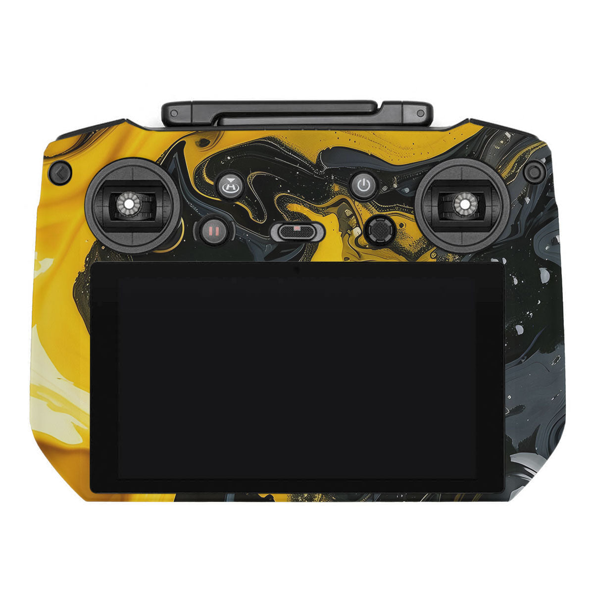 Yellow and Black Paint Swirls DJI RC Pro Remote Controller Skin