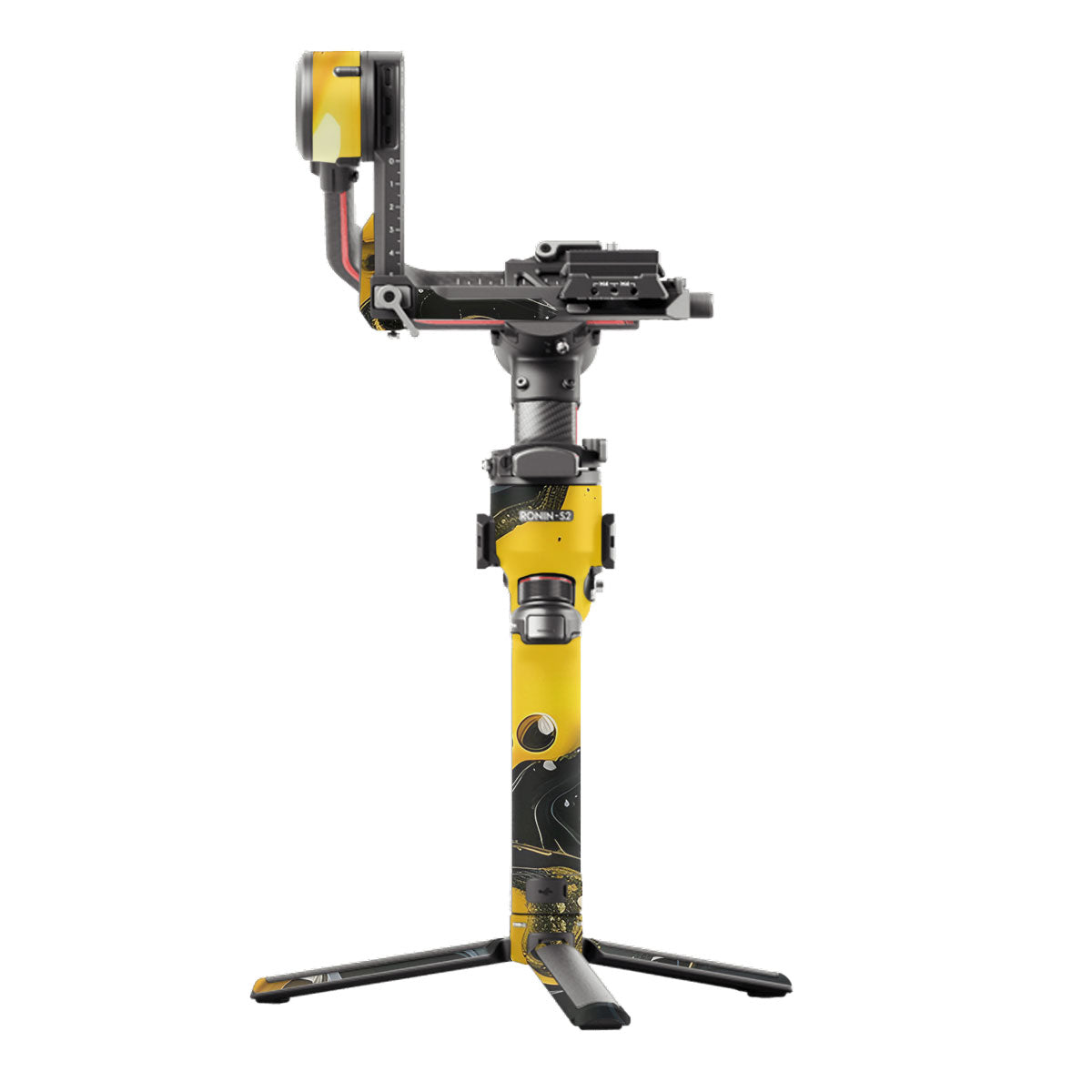 Yellow and Black Paint Swirls DJI RS 2 Gimbal Skin