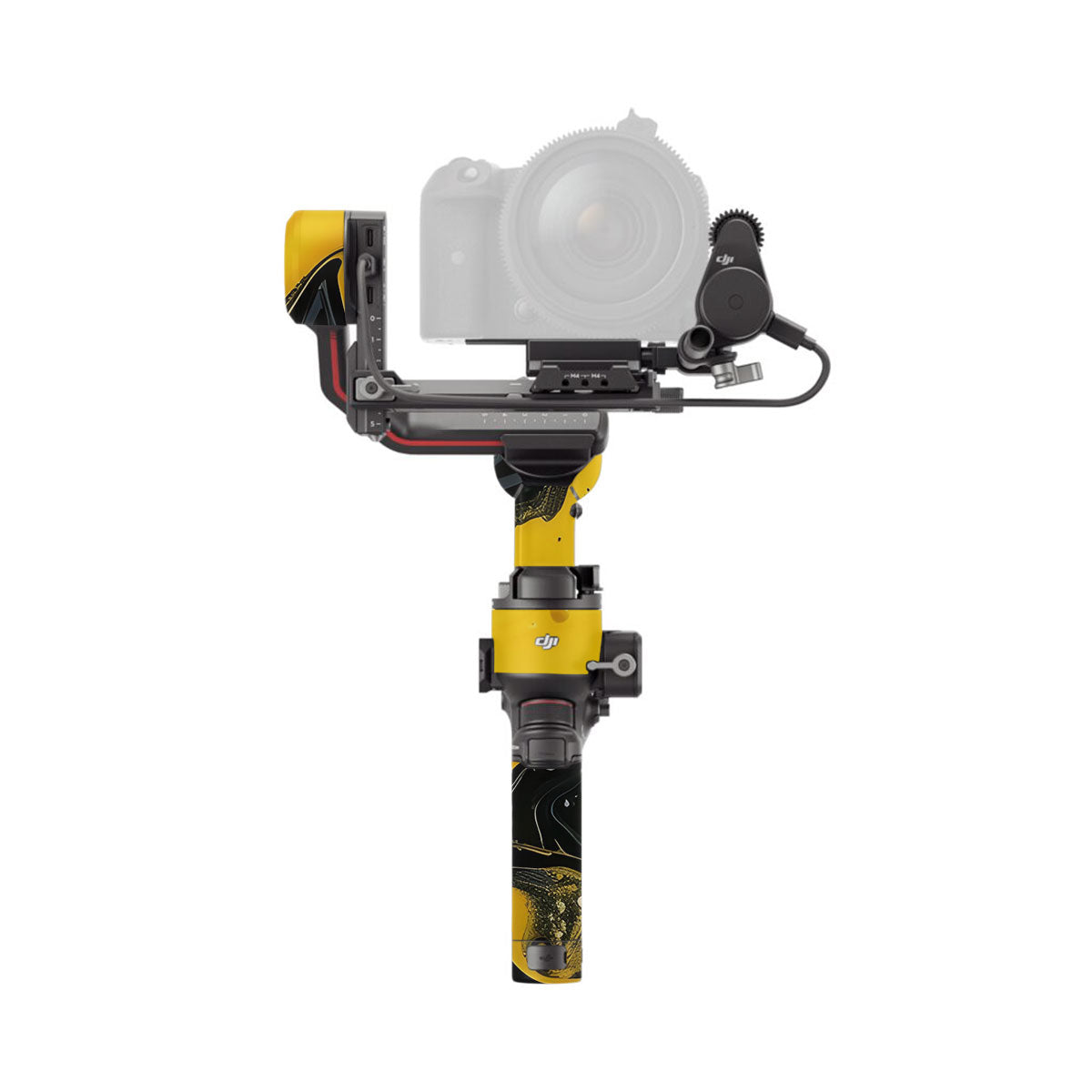 Yellow and Black Paint Swirls DJI RS 3 Gimbal Skin