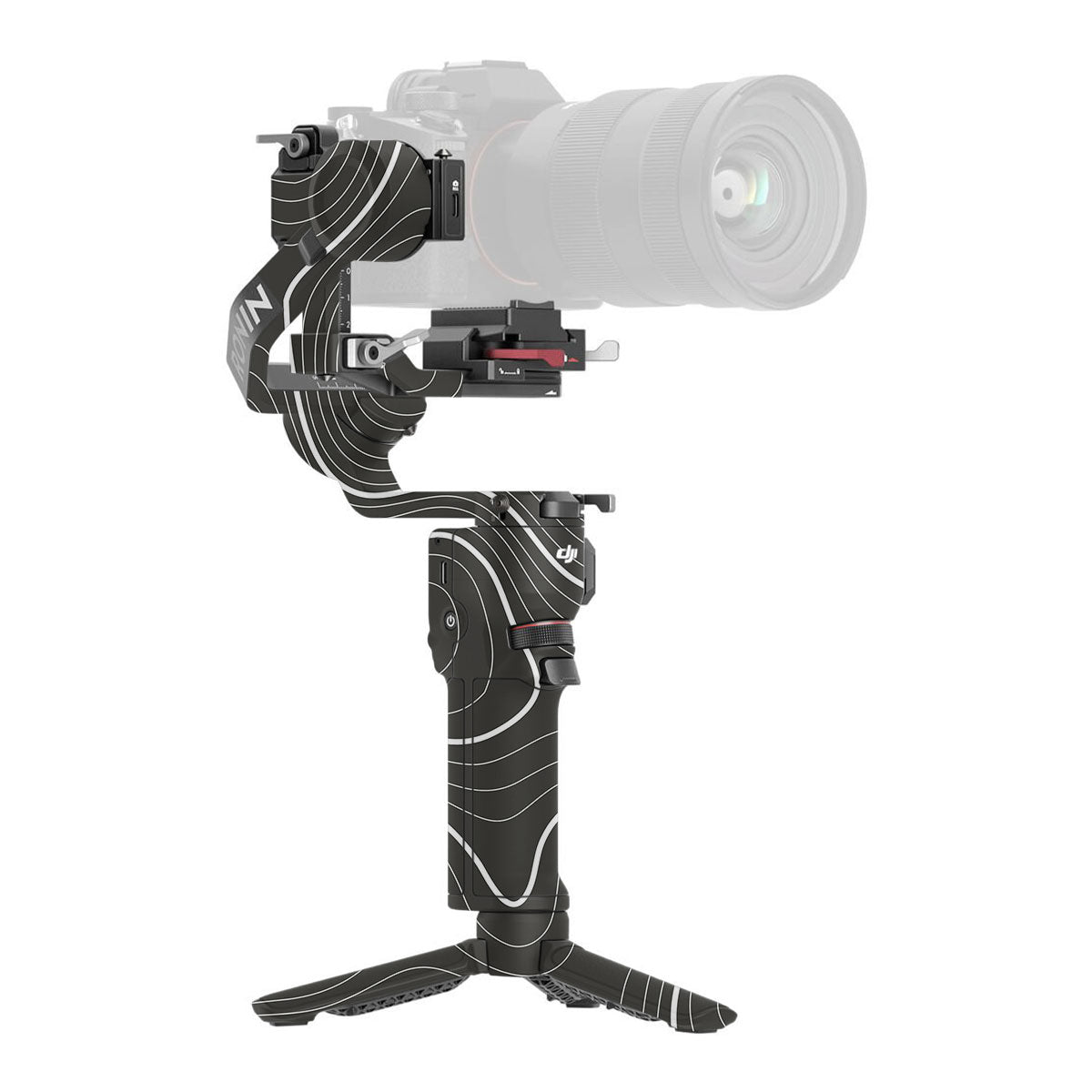 Grayscale Topographic Lines DJI RS 3 Mini Gimbal Skin