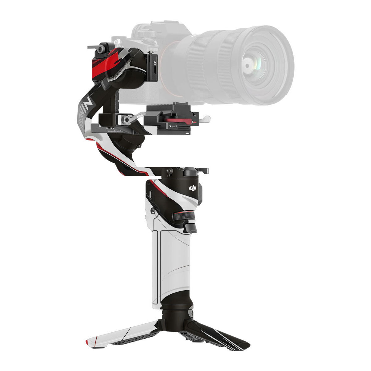 Scarlet and White Motion DJI RS 3 Mini Gimbal Skin