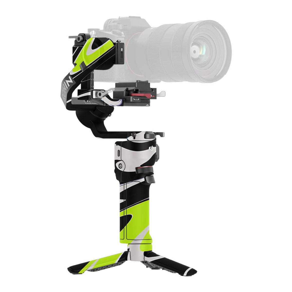 Neon Green and Black Pattern DJI RS 3 Mini Gimbal Skin