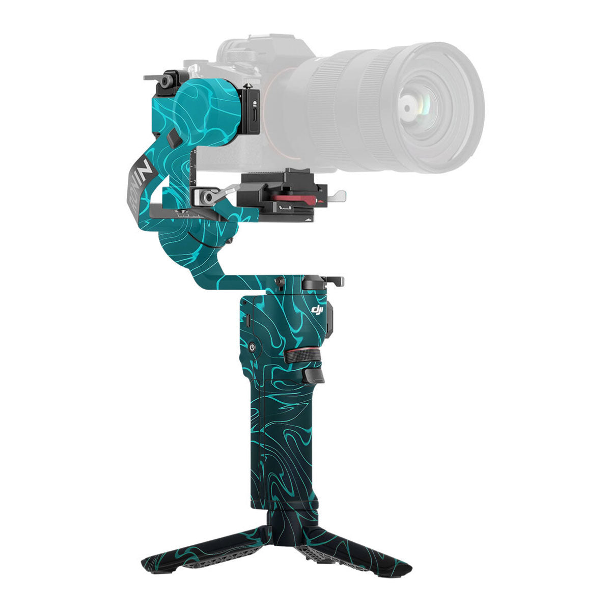 Cyan Blue to Black Gradient DJI RS 3 Mini Gimbal Skin