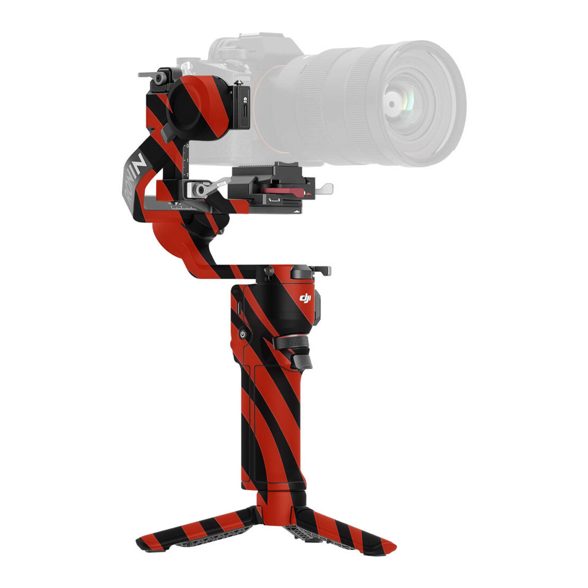 Red and Black Stripes DJI RS 3 Mini Gimbal Skin