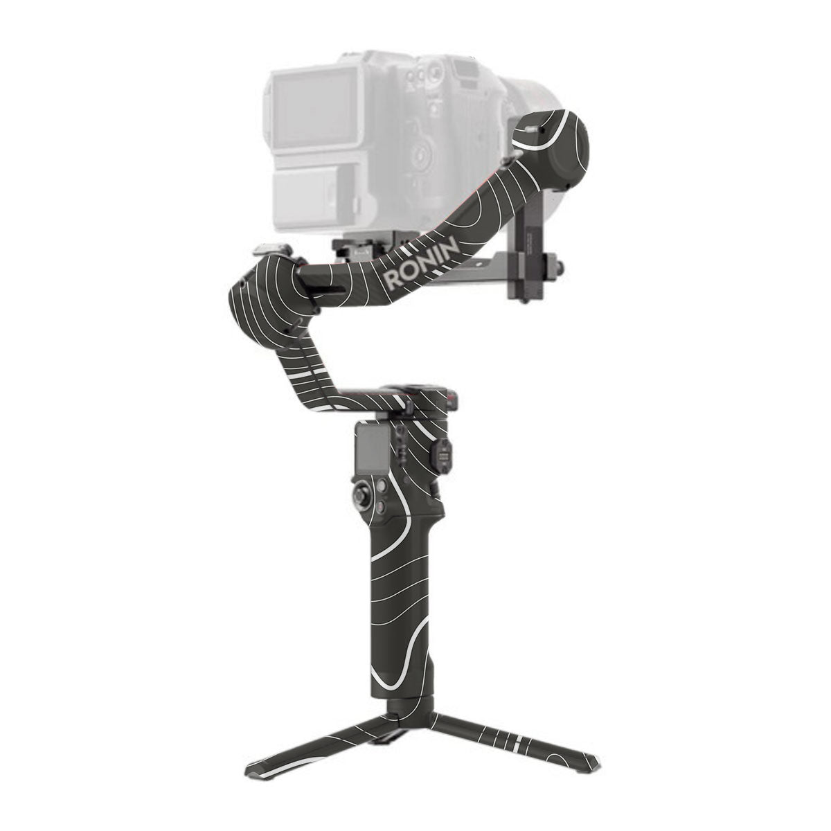Grayscale Topographic Lines DJI RS 3 Pro Gimbal Skin