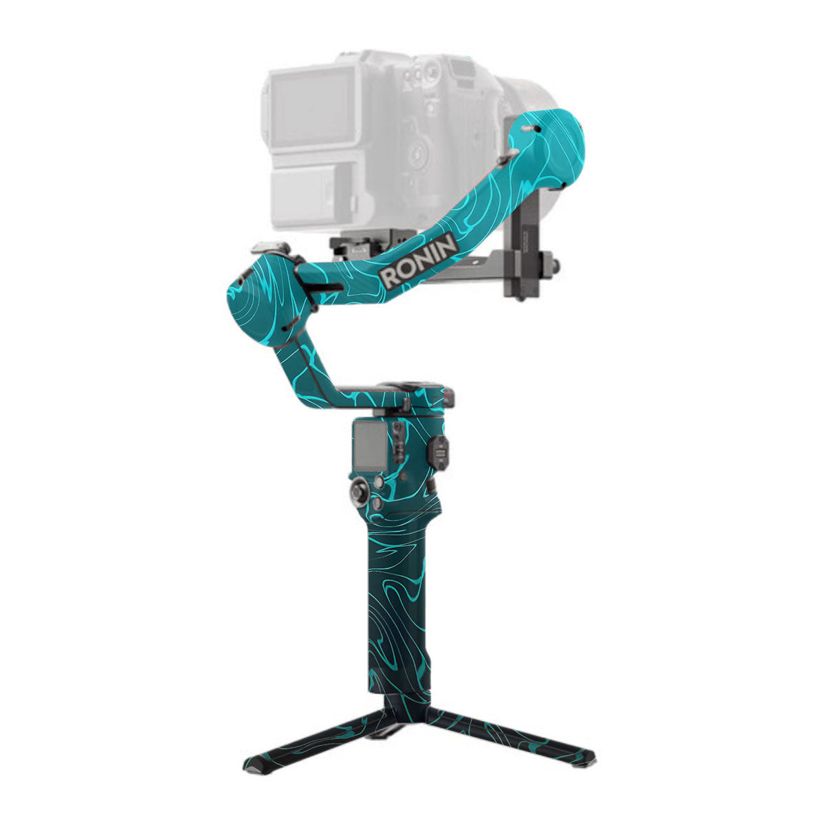 Cyan Blue to Black Gradient DJI RS 3 Pro Gimbal Skin