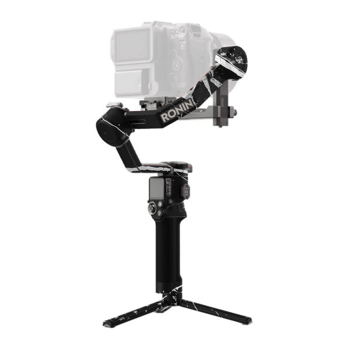 White Veins on Black DJI RS 3 Pro Gimbal Skin