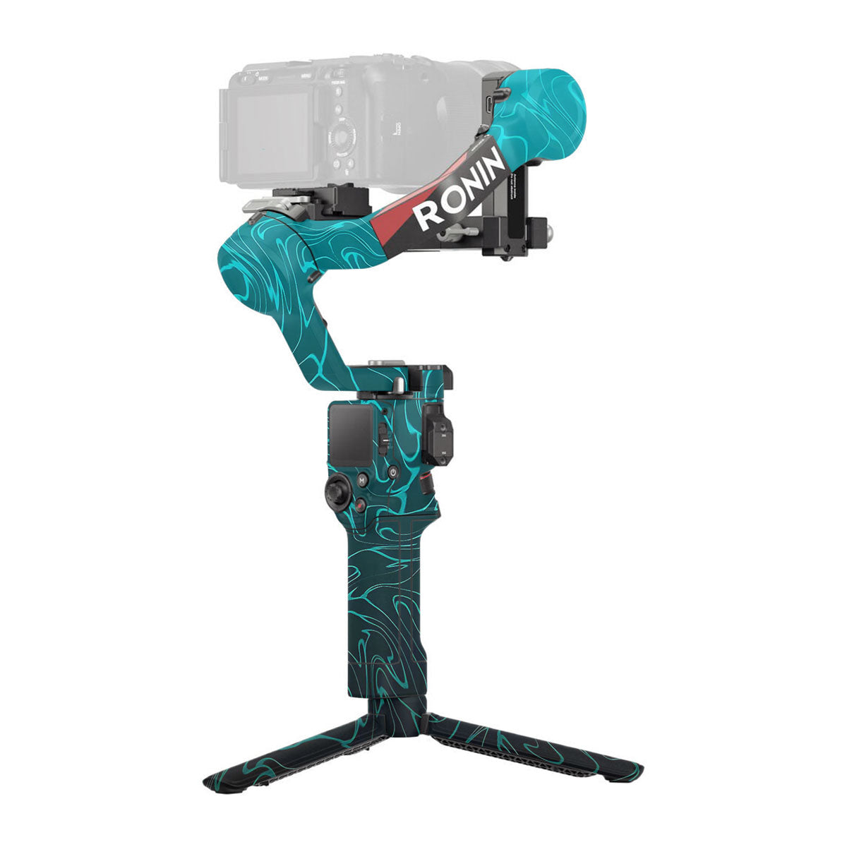 Cyan Blue to Black Gradient DJI RS 4 Gimbal Skin