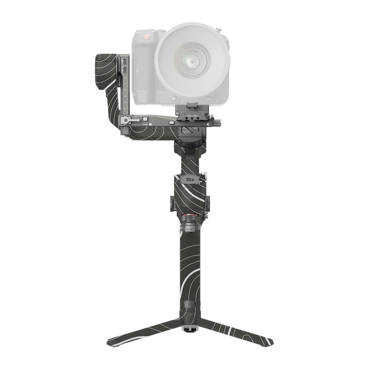 Grayscale Topographic Lines DJI RS 4 Pro Gimbal Skin