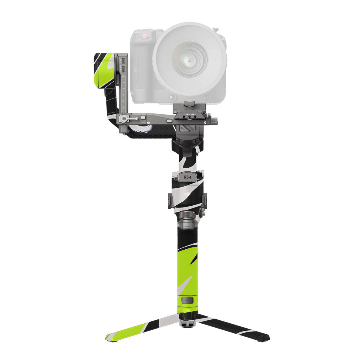 Neon Green and Black Pattern DJI RS 4 Pro Gimbal Skin