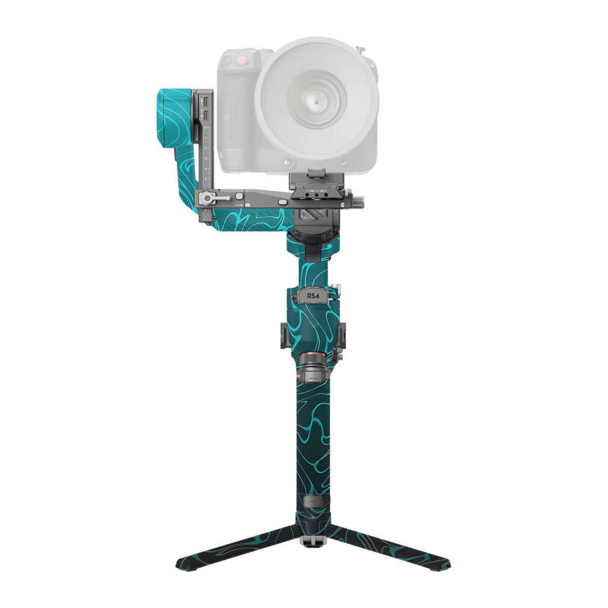 Cyan Blue to Black Gradient DJI RS 4 Pro Gimbal Skin
