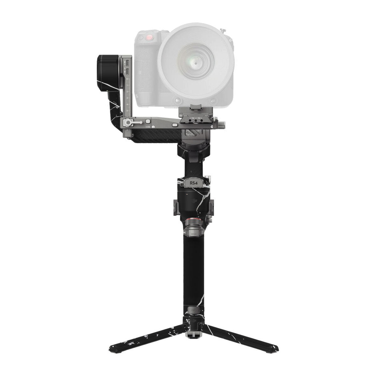 White Veins on Black DJI RS 4 Pro Gimbal Skin