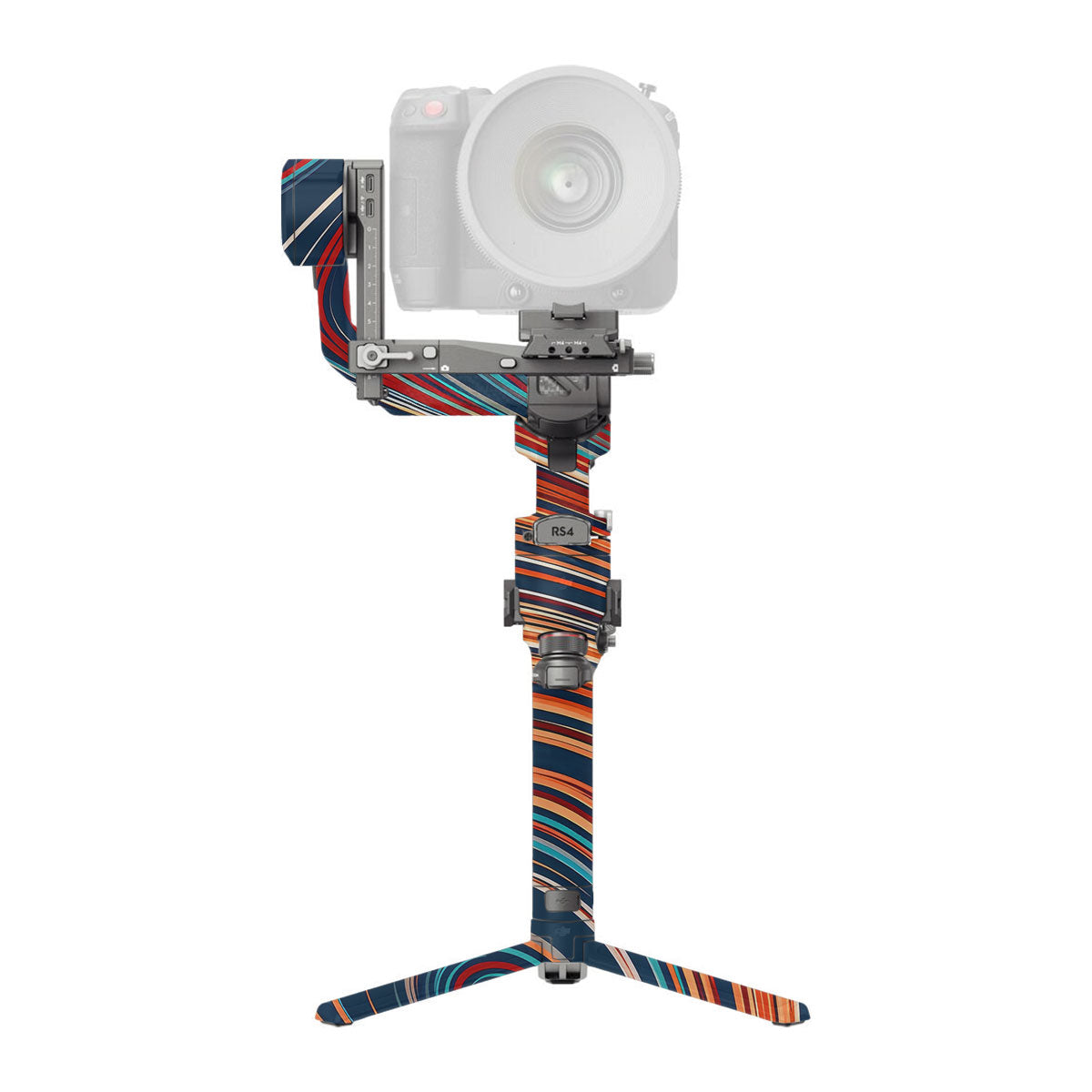 Retro Abstract Striped Swirl DJI RS 4 Pro Gimbal Skin