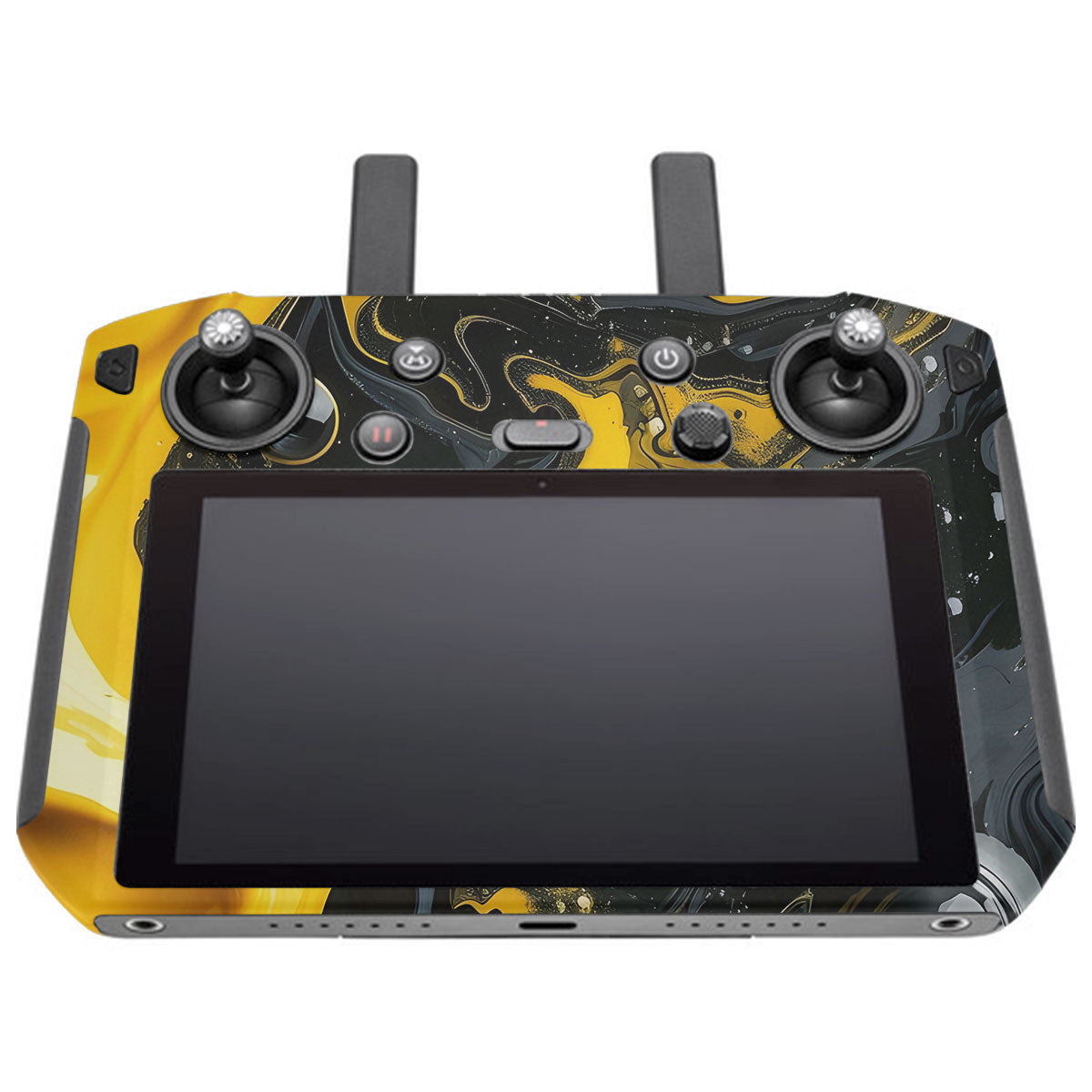 Yellow and Black Paint Swirls DJI Smart Remote Controller Skin