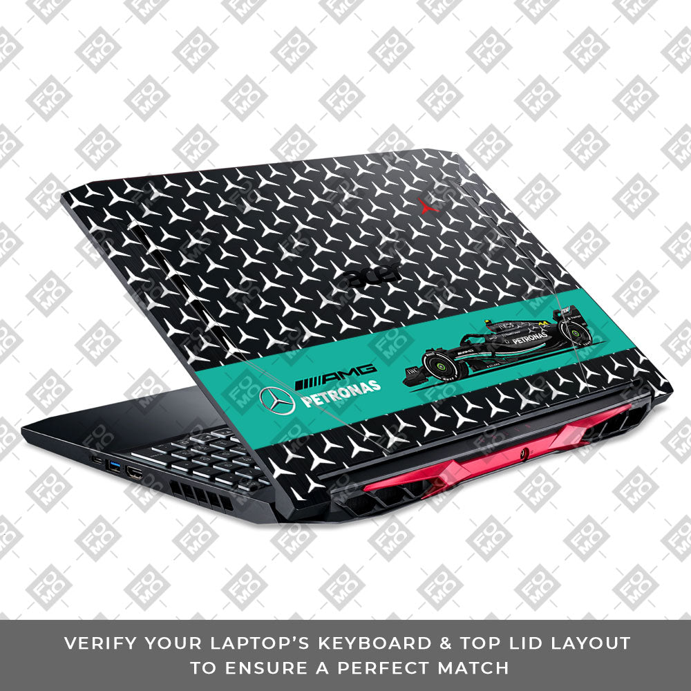 Transparent Mercedes AMG F1 Acer Nitro 5 AN515 44, 56 Laptop Skin
