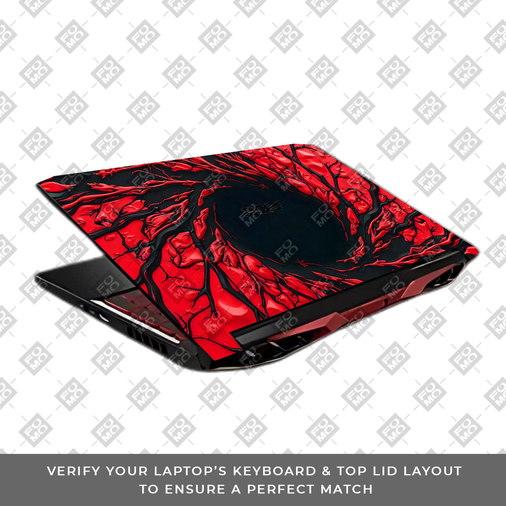Spiderman Web Red Acer Nitro 5 AN515 45, 55, 57 3D Laptop Skin