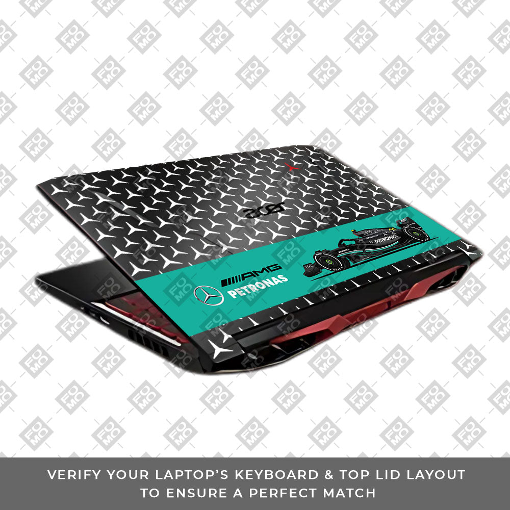 Transparent Mercedes AMG F1 Acer Nitro 5 AN515 45, 55, 57 Laptop Skin