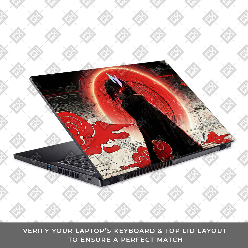 Itachi Uchiha Mark of the Akatsuki Acer Nitro V ANV15 51 55CA 3D Laptop Skin