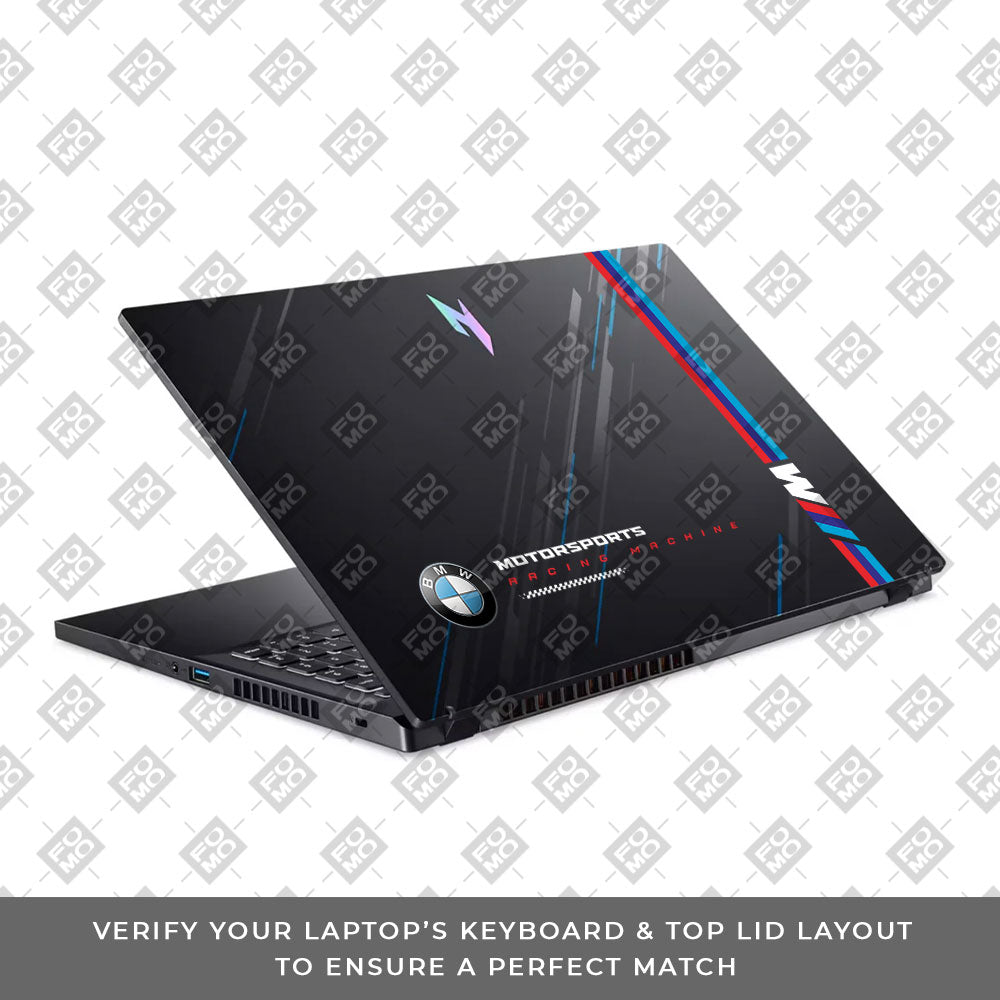 Transparent BMW Racing Graphic Acer Nitro V ANV15 51 55CA Laptop Skin