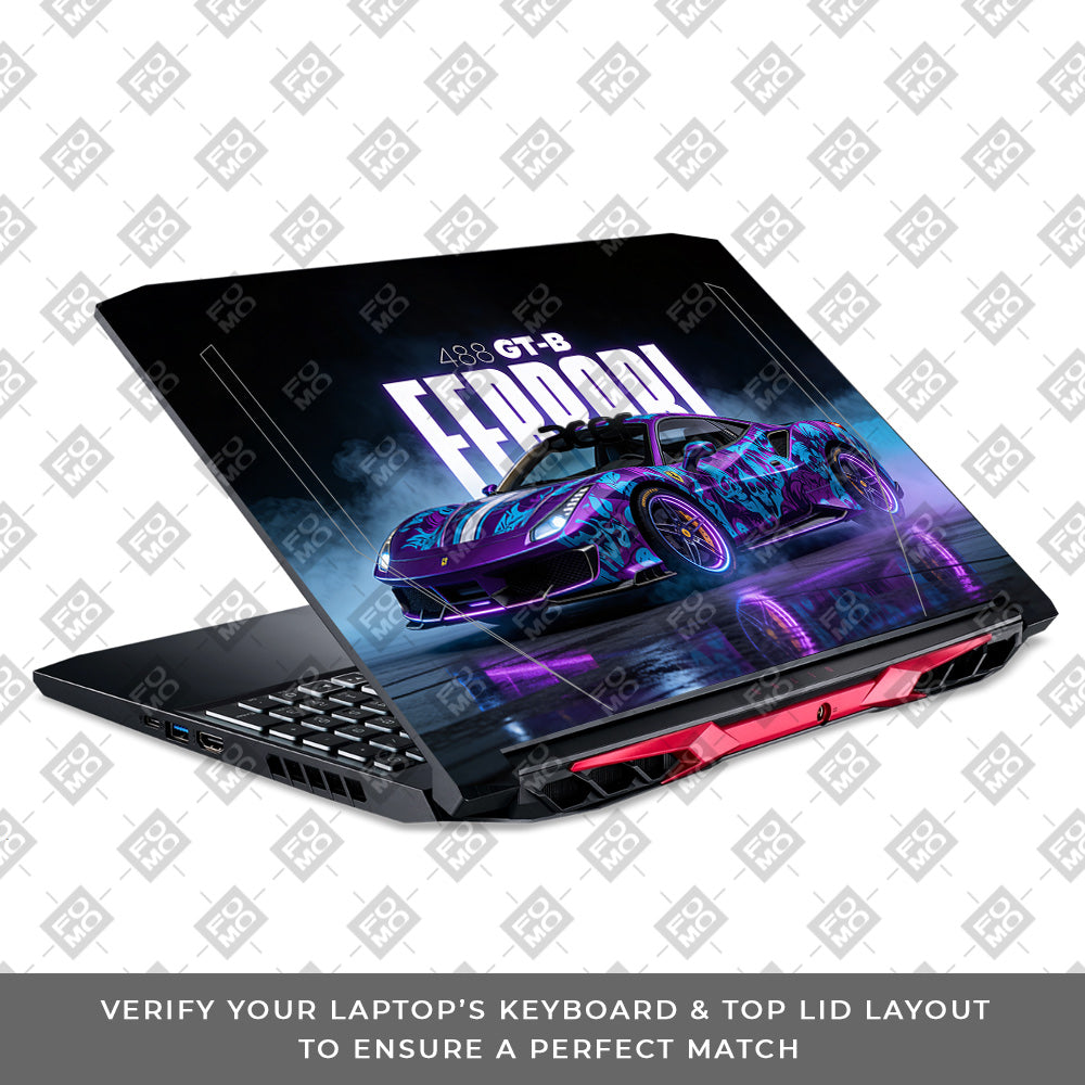 Psycho Drive Ferrari 488 Acer Nitro 5 AN515 44, 56 Laptop Skin