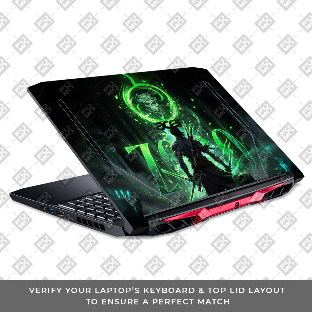 Zoro Green Aura Acer Nitro 5 AN515 44, 56 Laptop Skin