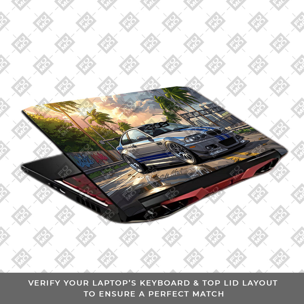 Street Icon BMW E46 Drift Legend Acer Nitro 5 AN515 45, 55, 57 Laptop Skin