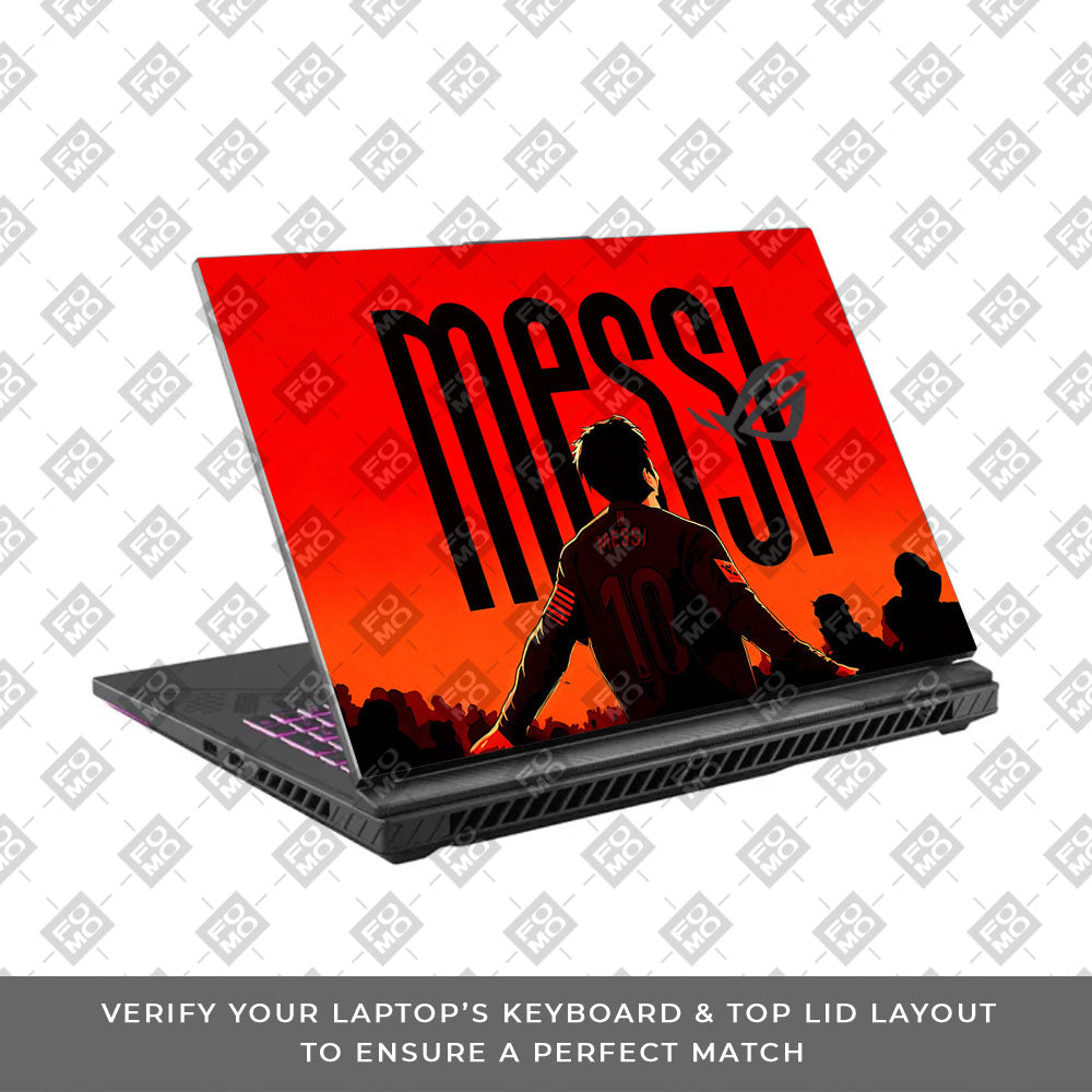 Messi Red Aura Asus ROG Strix G16 G614J 3D Laptop Skin