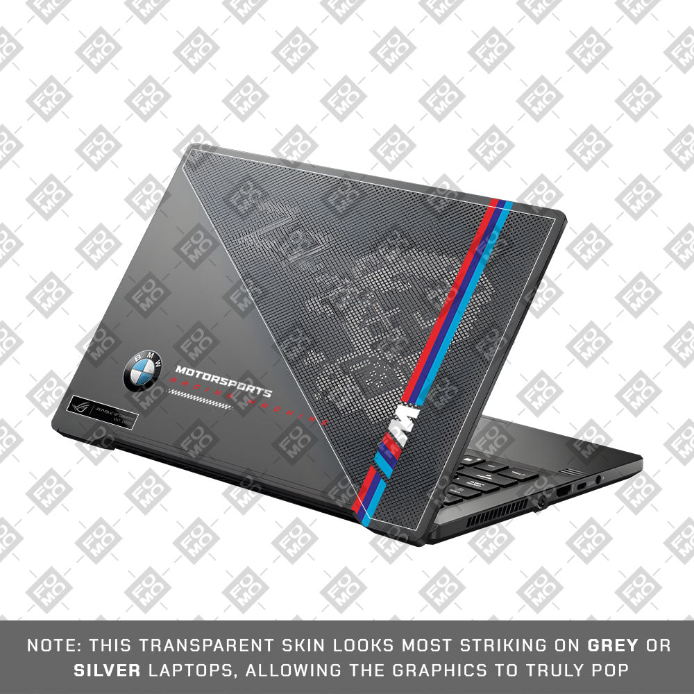 Transparent BMW Racing Graphic Asus ROG Zephyrus G14 GA401 Laptop Skin