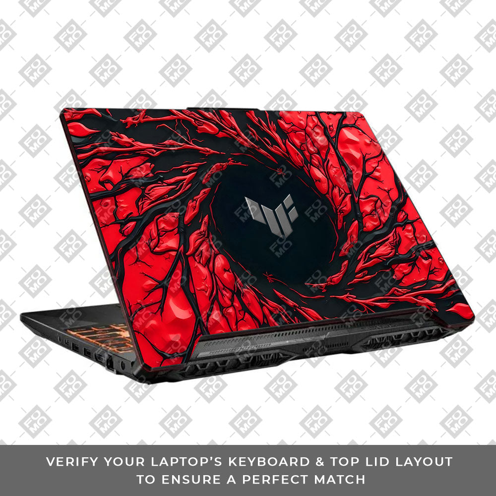 Spiderman Web Red Asus TUF F15 FX506 and A15 FA506 3D Laptop Skin