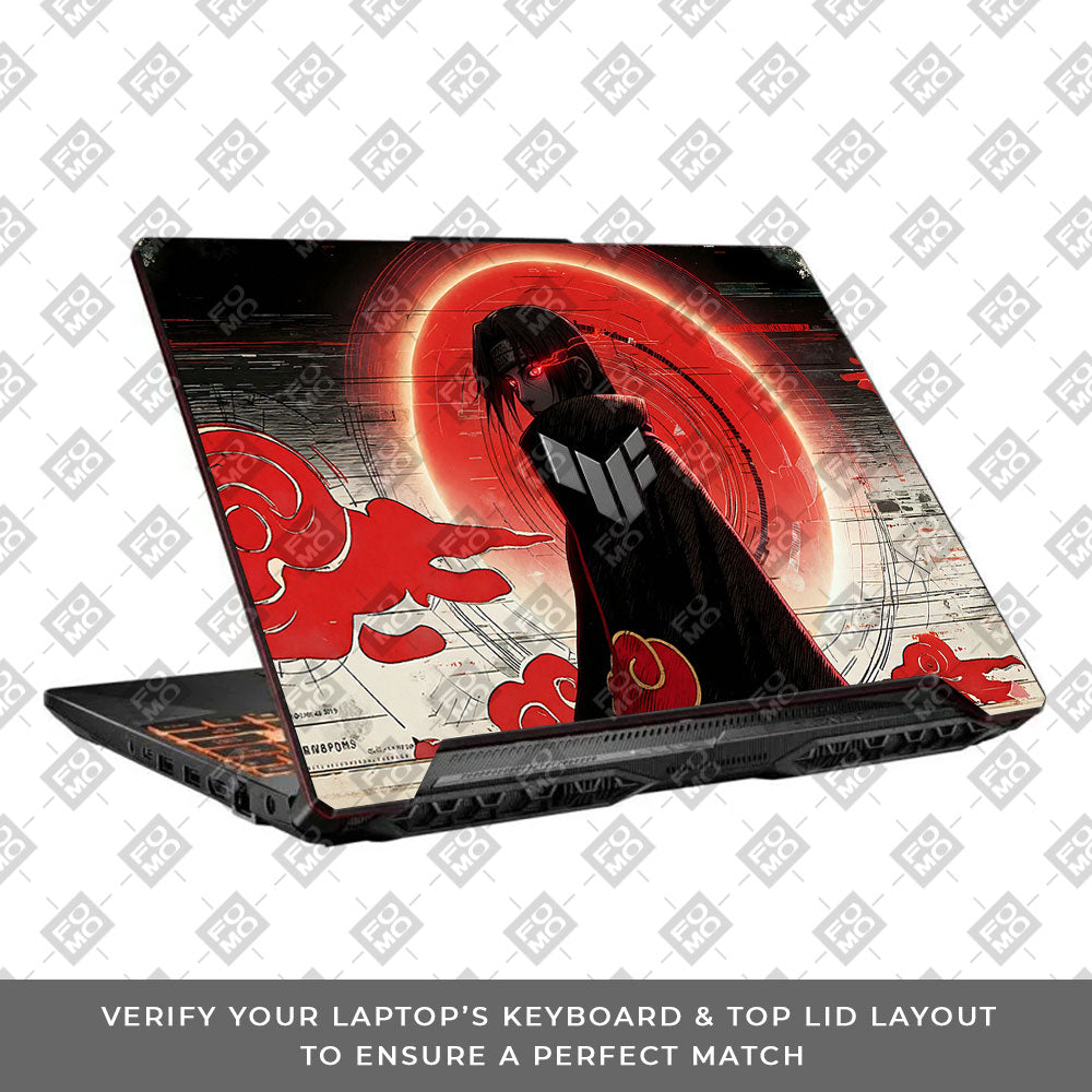 Itachi Uchiha Mark of the Akatsuki Asus TUF F15 FX506 and A15 FA506 3D Laptop Skin