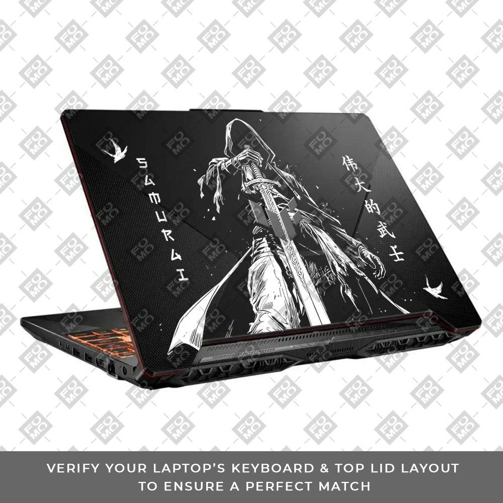 Transparent Ghost Samurai Asus TUF F15 FX506 & A15 FA506 Laptop Skin