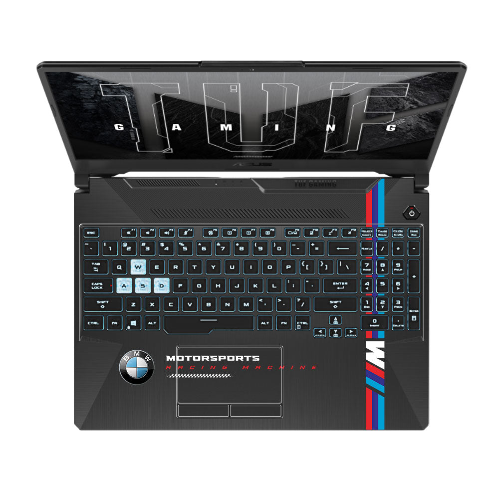 Transparent BMW Racing Graphic Asus TUF F15 FX506 & A15 FA506 Laptop Skin