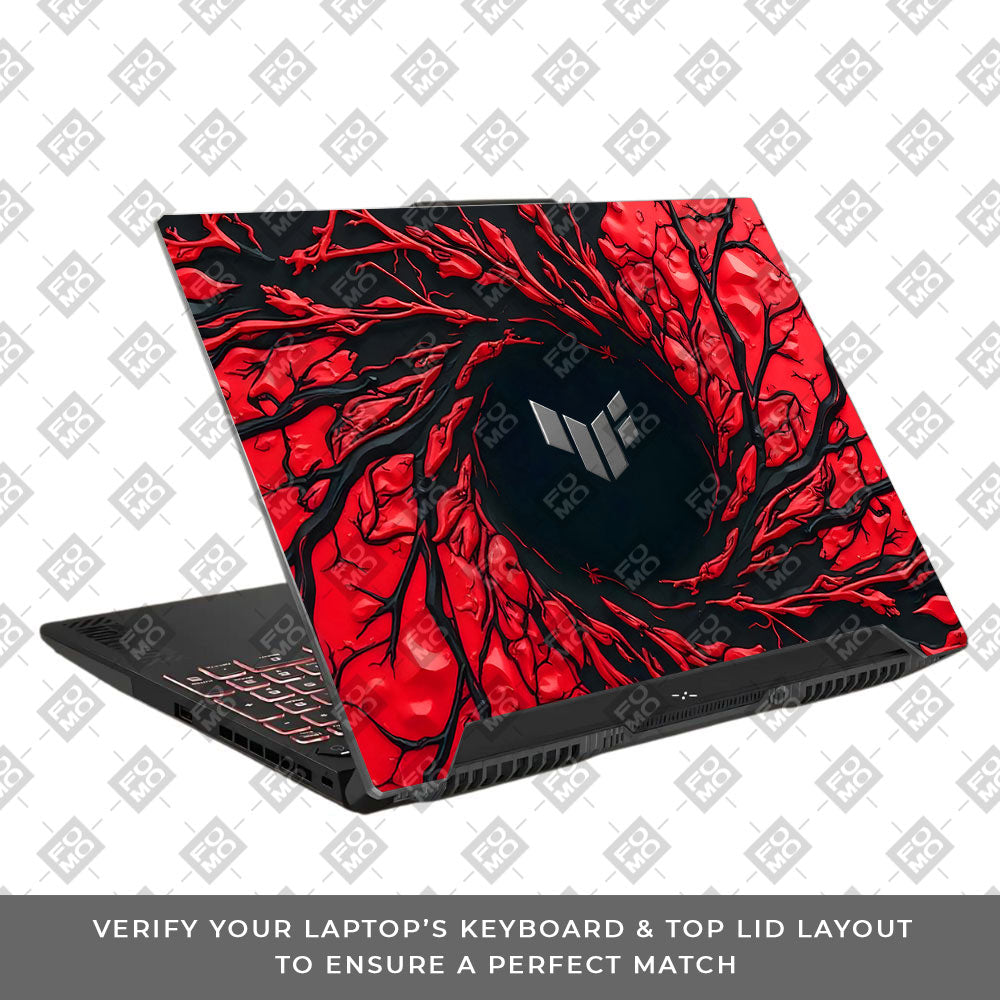 Spiderman Web Red Asus TUF F15 FX507 & A15 FA507 3D Laptop Skin