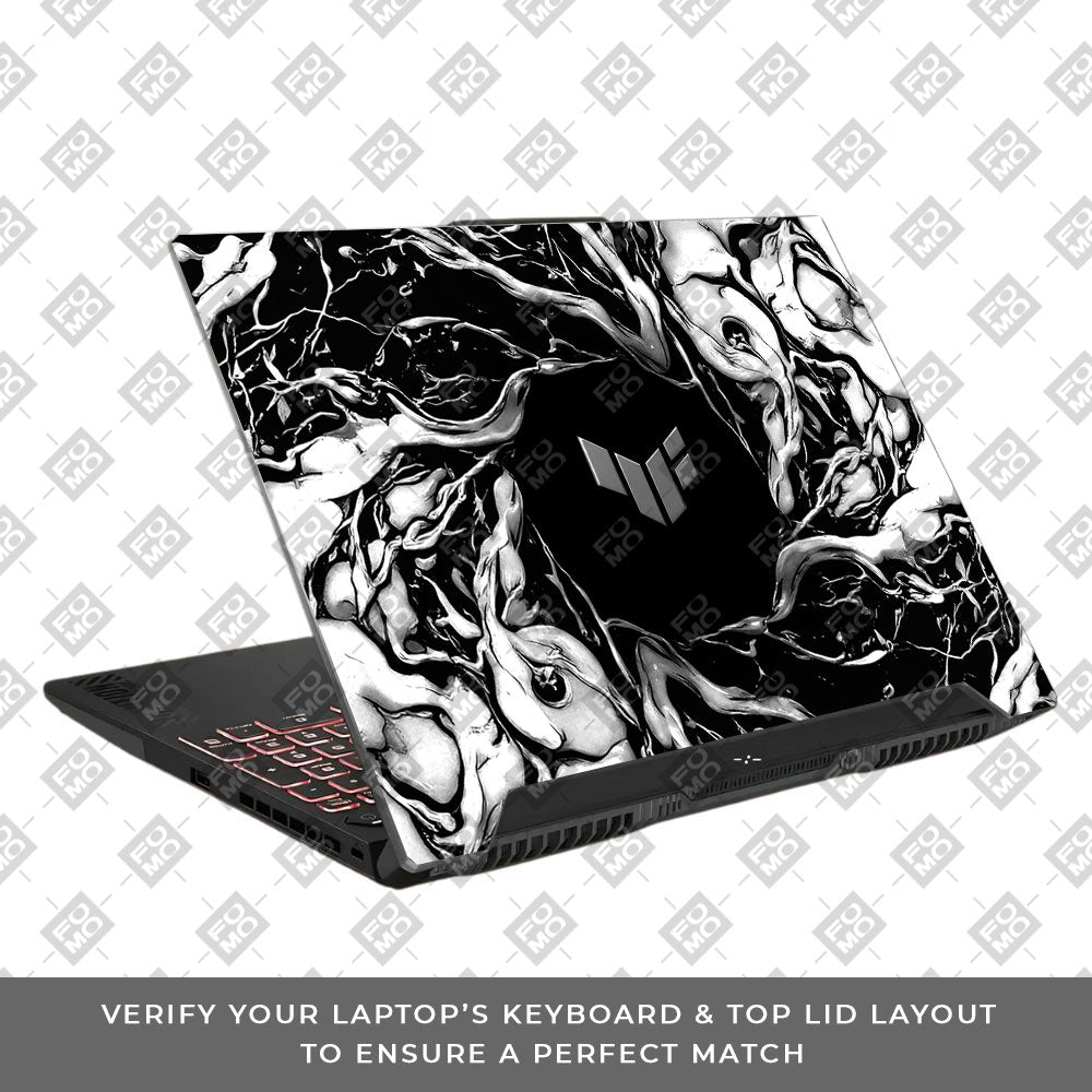 Spiderman Web Black Asus TUF F15 FX507 & A15 FA507 3D Laptop Skin