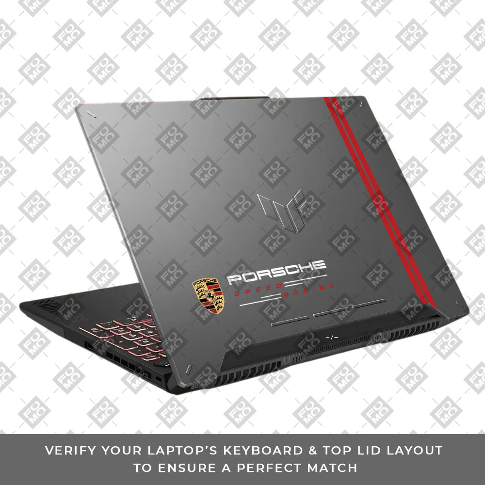 Transparent Porsche Motorsport Graphic Asus TUF F15 FX507 & A15 FA507 Laptop Skin