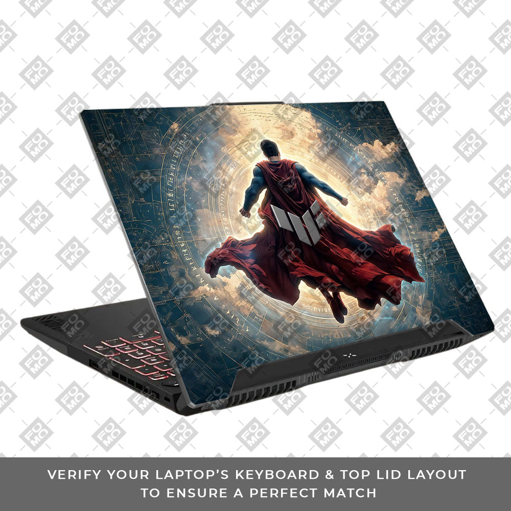 Superman Flying Beyond the Cosmos Asus TUF F15 FX507 & A15 FA507 3D Laptop Skin