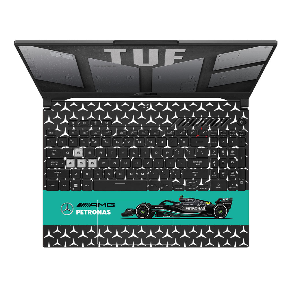 Transparent Mercedes AMG F1 Asus TUF F15 FX507 & A15 FA507 Laptop Skin