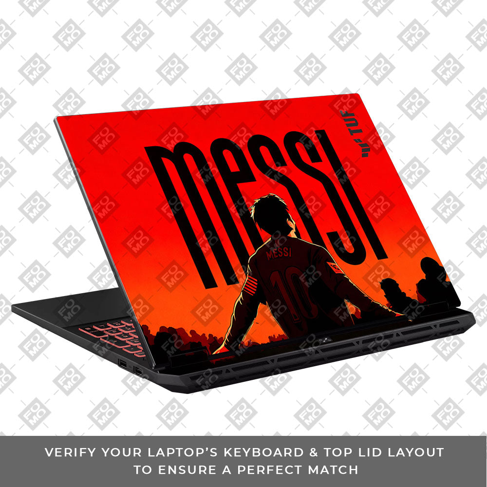 Messi Red Aura Asus TUF Gaming A16 2025 3D Laptop Skin