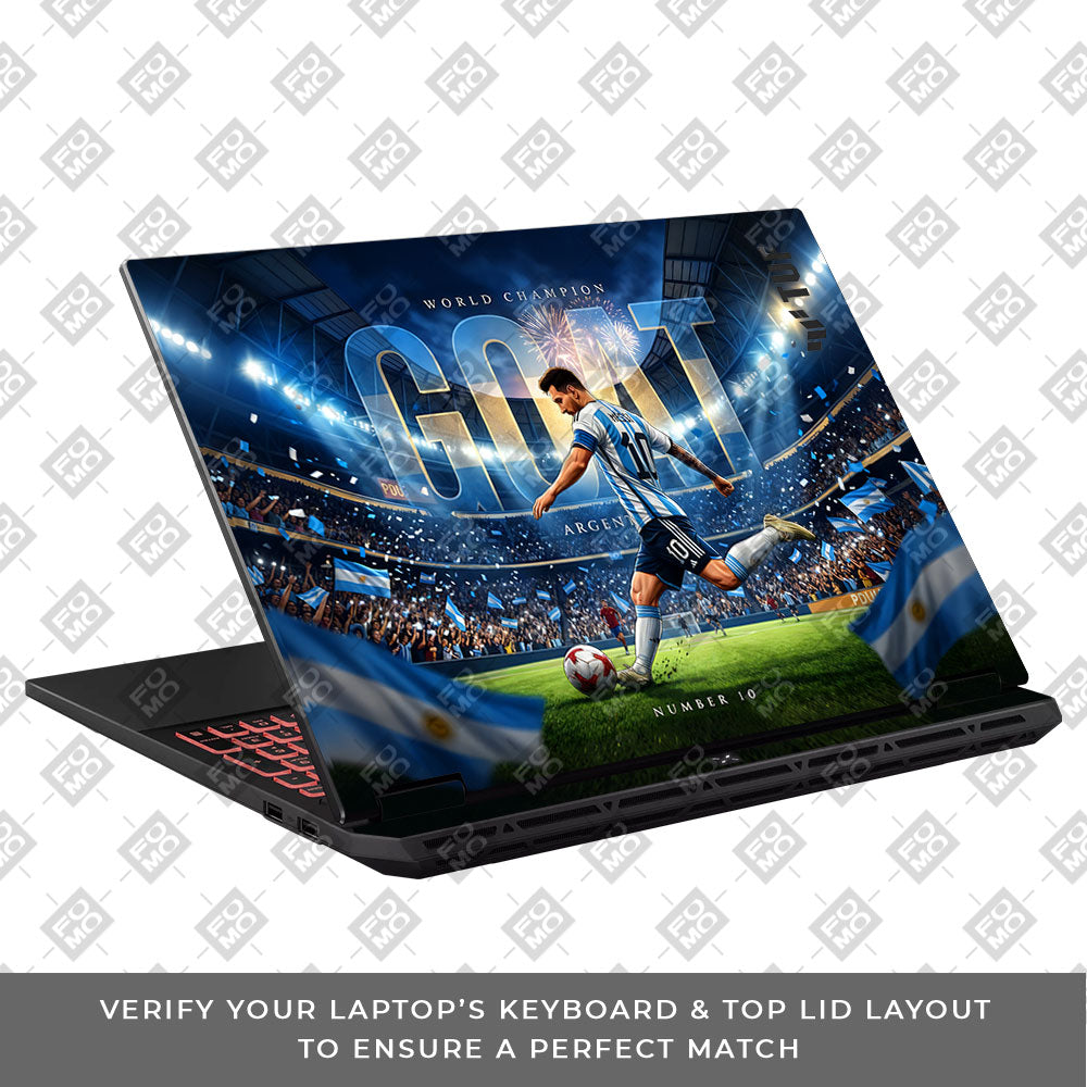 Messi World Champ Energy Asus TUF Gaming A16 2025 3D Laptop Skin
